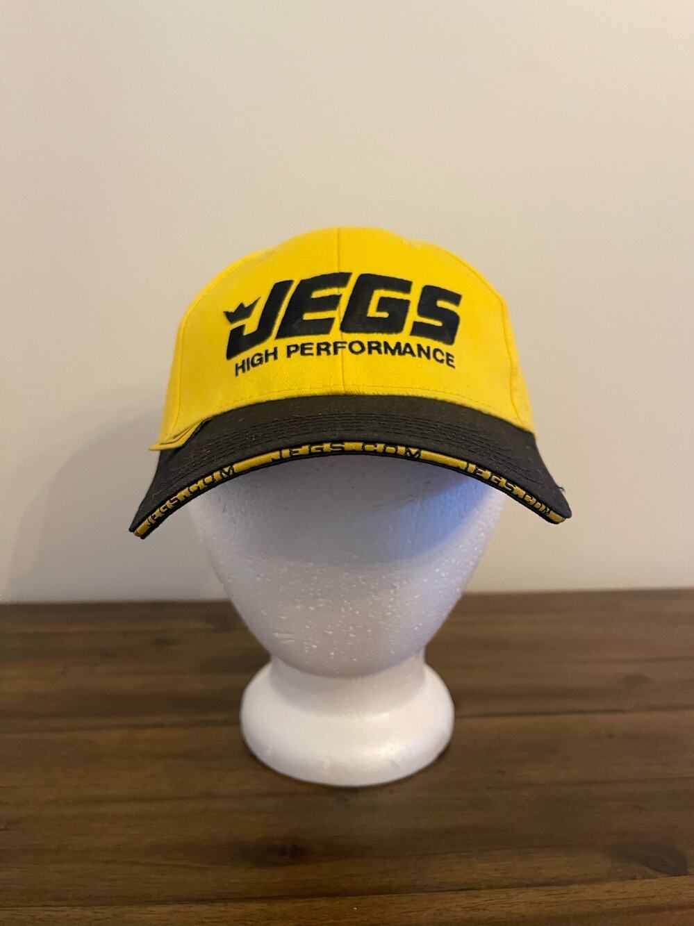 JEGS High Performance Automotive Parts Adjustable Ball Cap Hat Black And Yellow